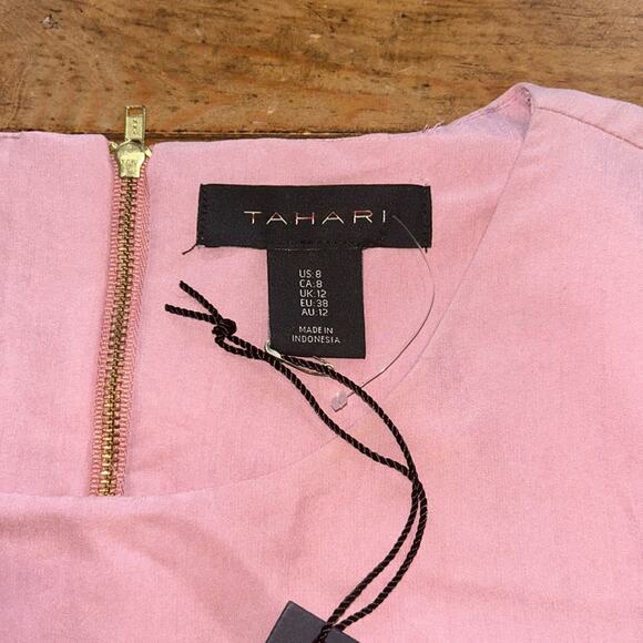 Woman’s Tahari Tiered Pink Mini Dress Size 8 - Picture 4 of 9
